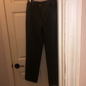 Green Faux Leather Pants